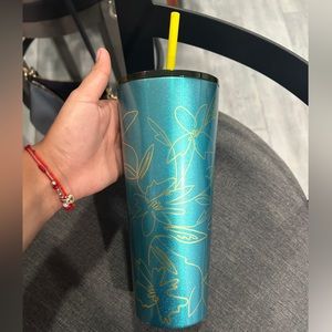 Starbucks stainless steel cup flower print